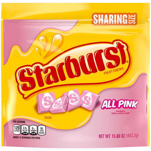 Starburst All Pink Fruit Chews Gummy Candy, Sharing Size - 15.6 Oz Bag