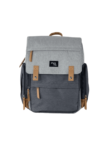 Ipack Carry All Backpack Diaper Bag, Solid Print/gray