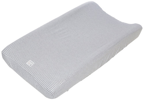 Burt's Bees Baby - Changing Pad Cover, 100% Organic Cotton Changing Pad Liner For Standard 16" X 32" Baby Changing Mats (heather Grey Thin Stripes) Heather Grey Classic Stripe Jersey Knit