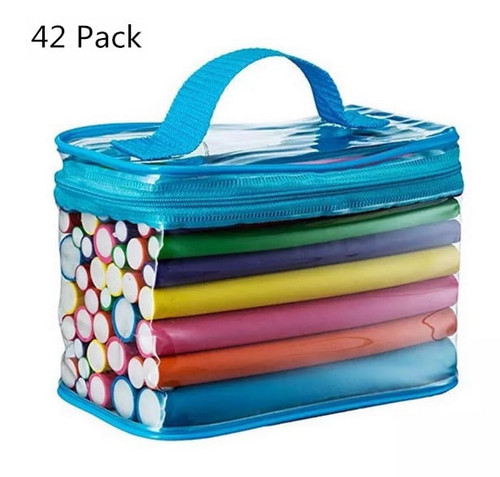 42 Pack 7" Flexible Curling Rods Heatless Hair Curlers Rollers Flexi Rods Foam Rods For Short, Medium And Long Hair