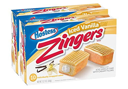 Hostess Zingers Iced Vanilla Cake, 10 Piece (pack Of 2)