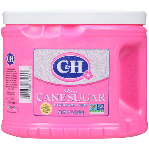 C&h Premium Pure Cane Granulated Sugar, 4 Lb Canister