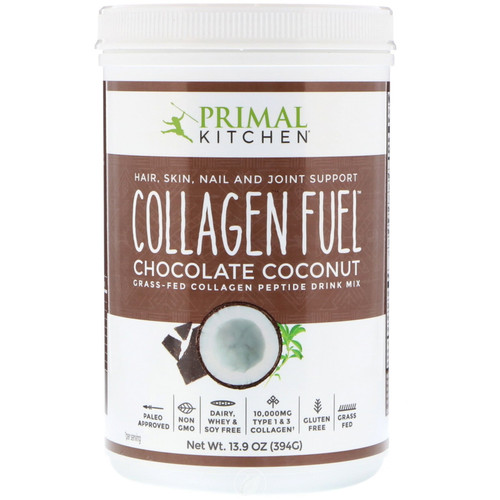 (4 Pack) Primal Kitchen Collagen Fuel Protein Mix, Chocolate Coconut,- Non-dairy Coffee Creamer Smoothie Booster- Supports Healthy Hair, Skin, And Nails , 24 Servings