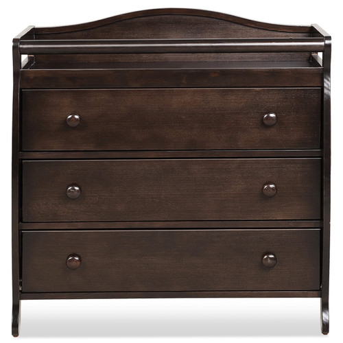 Infans 3 Drawer Baby Changing Table Infant Diaper Changing Station W/ Safety Belt Brown