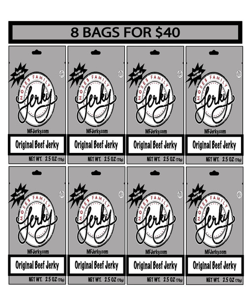 Moses Family Jerky, Original Beef Jerky Bulk Pack, 2.5 Ounce (pack Of 8), Tender Sliced Meat