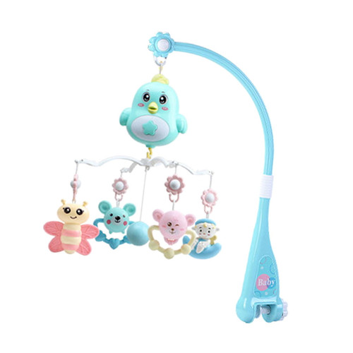 Baby Mobile Rotating Rattles Toy Timer Function Musical Box Blue Chick