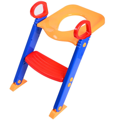 Eccomum Portable Kids Toilet Seat Pads With Ladder Toddler Trainer Potty Training， Orange + Blue + Green