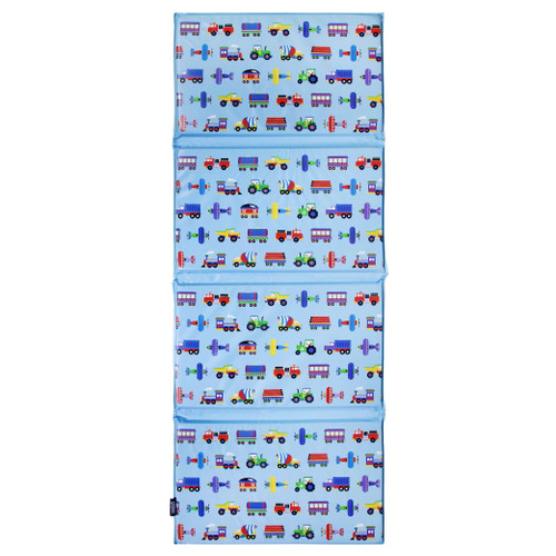 Wildkin Kids Vinyl Rest Mat For Boys And Girls, Ideal For Daycare And Preschool, 44 X 19 Inches (trains, Planes & Trucks Blue)