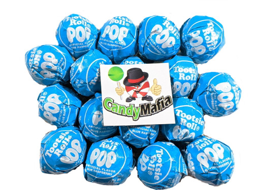 Blue Raspberry Tootsie Pops 60 Count With Candymafia Magnet