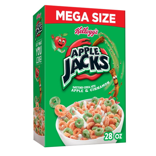 Kellogg's Apple Jacks Cold Breakfast Cereal, Original, 28 Oz