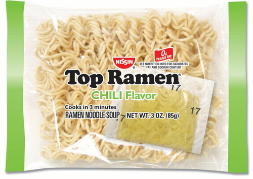 (24 Packs) Nissin Top Ramen Chili Flavor, 3 Oz