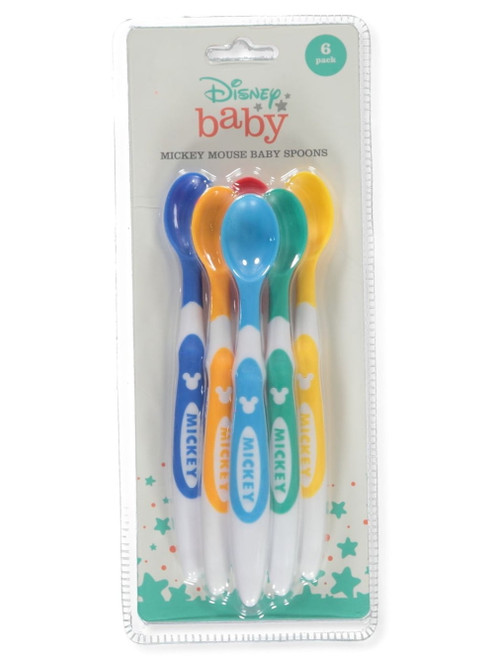 Disney Baby Girls' 6-pack Mickey Mouse Spoon Set - Blue/multi, One Size