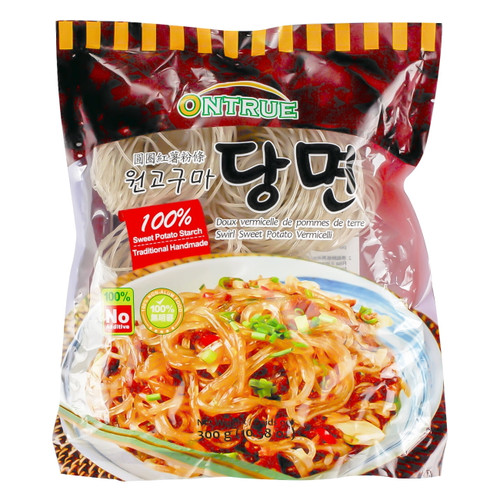Ontrue Sweet Potato Glass Noodles, Korean Vermicelli Pasta, Fat-free And Gluten-free, 100% Sweet Potato Starch, No Additive, No Alum Inside, 10.58 Oz (300g)