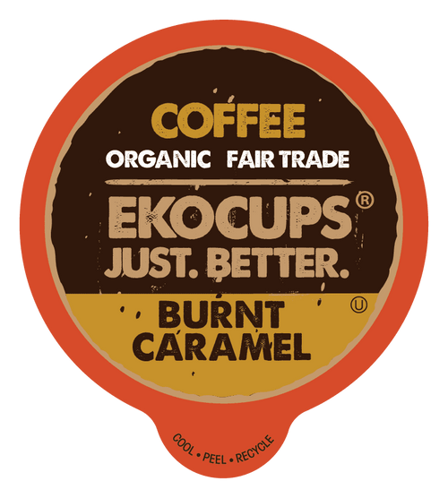 Ekocups Burnt Caramel Organic Coffee Pods, Dark Roast, 40 Count For Keurig K-cup Machines