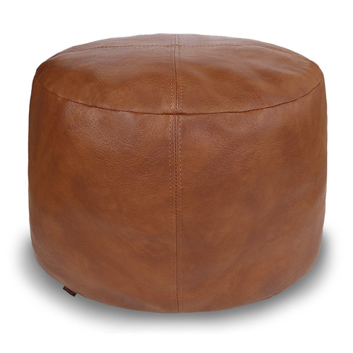 Thgonwid Unstuffed Faux Leather Storage Ottoman Amaretto 16.5”x12.5”
