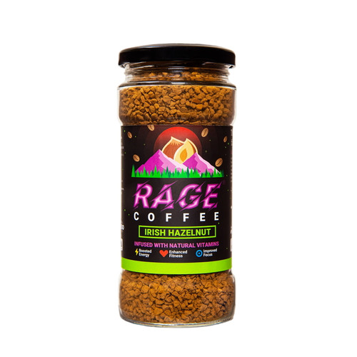 Rage Coffee 100 Gms Irish Hazelnut Flavour - Premium Arabica Instant Coffee