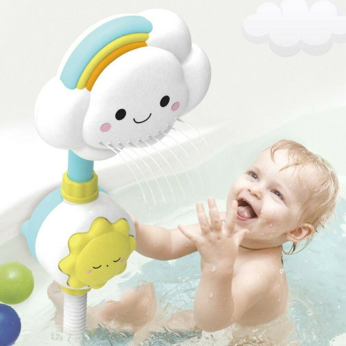 Qmyliery Sunflower Baby Bath Toy, Rainbow Bathroom Water Toy, Bathtub Water Spraying Pump