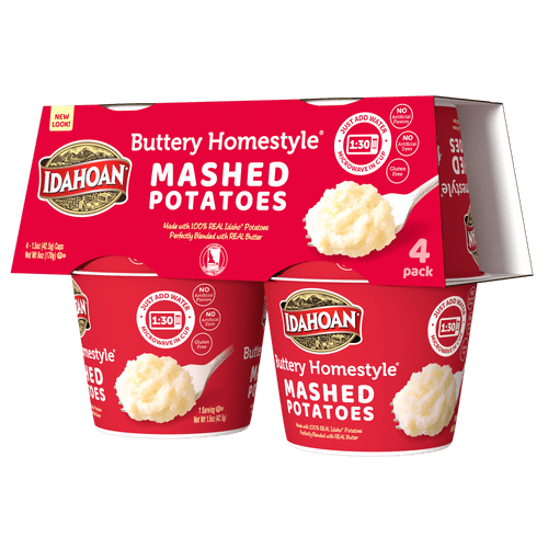 Idahoan Buttery Homestyle Mashed Potatoes Cup, 1.5 Oz (pack Of 4)