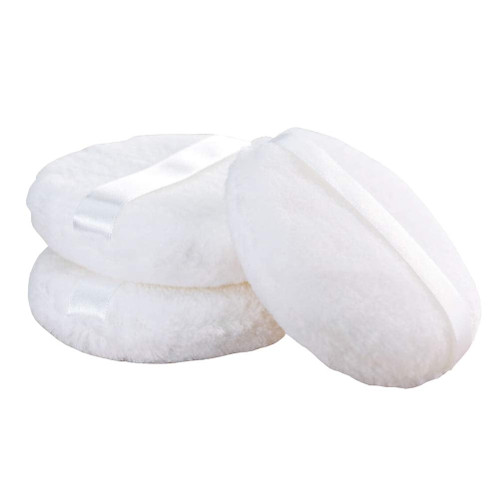 Body Loose Powder, Ultra Soft Large Round Velour Smooth Apply Puff With Ribbon Band Handle