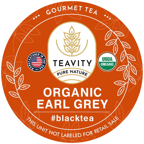 Teavity Organic Earl Grey Black Tea K Cup Pod For Keurig K-cups Brewers - 12 Counts (pack Of 1)
