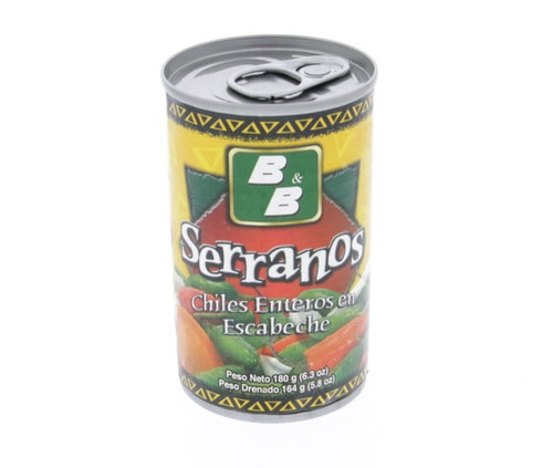 B&b Marinated Whole Peppers 6.3oz - Chiles Enteros En Escabeche (pack Of 6)