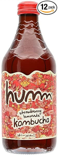 (12 Pack) Humm Kombucha, Strawberry Lemonade, 14 Oz