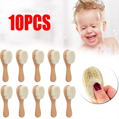 1/2/4/6/8/10/12/14/16/18/20pieces Wooden Newborn And Toddler Brush With Wooden Handle And Super Soft Goat Bristles For Newborns And Toddlers