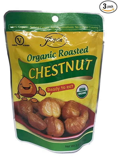 Joycie Organic Whole Roasted And Peeled Chestnuts 3.5-ounce Bags (pack Of 3)