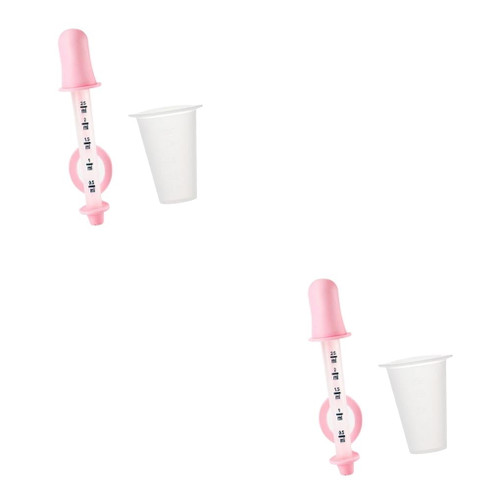 2pcs Baby Pill Dispenser Dropper Storage Cup Set Infant Feeding Pipette With Volume Graduations