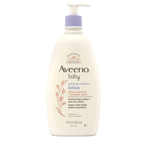 Aveeno Baby Calming Comfort Body Lotion With Natural Oatmeal And Lavender Scent, 18 Fl Oz