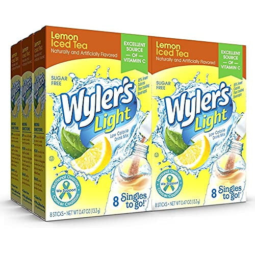 Wyler's Light Singles-to-go Lemon Iced Tea Sugar Free Drink Mix 8 Ct Per Box (pack Of 6)