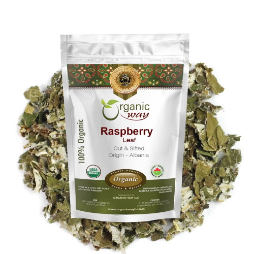 Organic Way Raspberry Leaf Cut & Sifted (rubus Idaeus) - European Wild-harvest | Organic & Kosher Certified | Vegan, Non Gmo & Gluten Free | Usda Certified | Origin - Albania (1/2 Lbs/8 Oz)