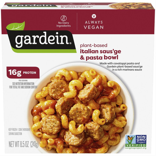Gardein Plant-based Vegan Italian Saus'age Pasta Bowl, 8.5oz Box (frozen)