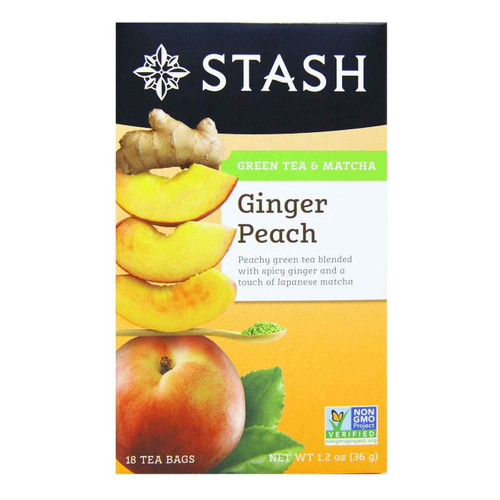 Stash Tea Green Tea Ginger - Peach - 18 Bags