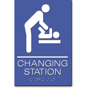 Changing Station Men Sign-blue / White (1 Unit)
