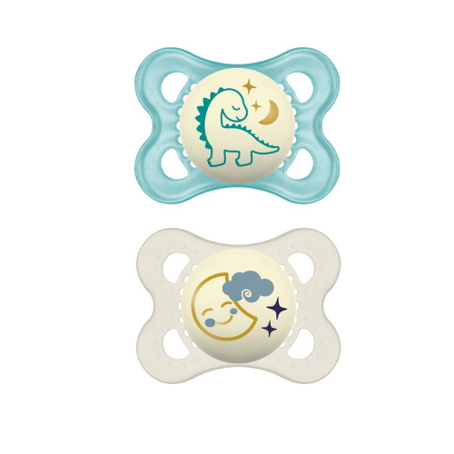 Mam Night Pacifier, 0-6 Months, Boy, 2 Pack
