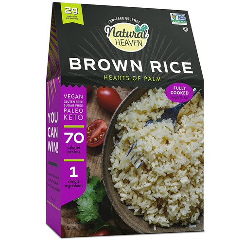Natural Heaven Low Carb Rice |hearts Of Palm Brown Rice | 4g Of Carbs, Keto, Paleo, Vegan, Plant Based (9 Ounces - 1 Count)