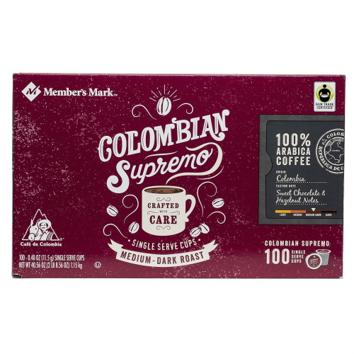 Member S Mark Colombian Supremo Coffee, Single- Serve Cups (100 Ct.) Wholesale, Cheap, Discount, Bulk (1 - Pack)