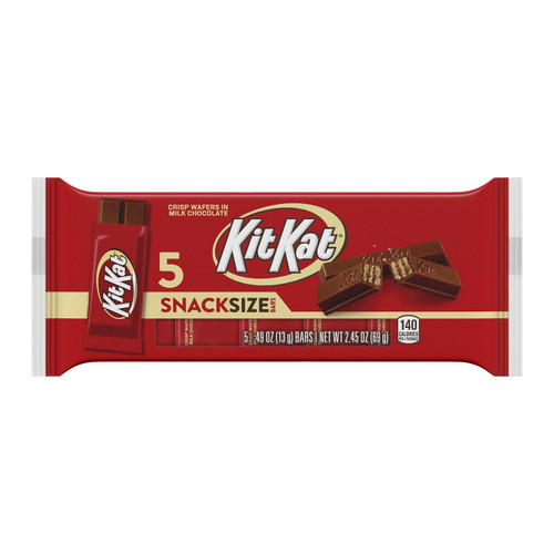 Kit Kat®, Milk Chocolate Snack Size Wafer Candy, Individually Wrapped, 0.49 Oz, Bars (5 Count)