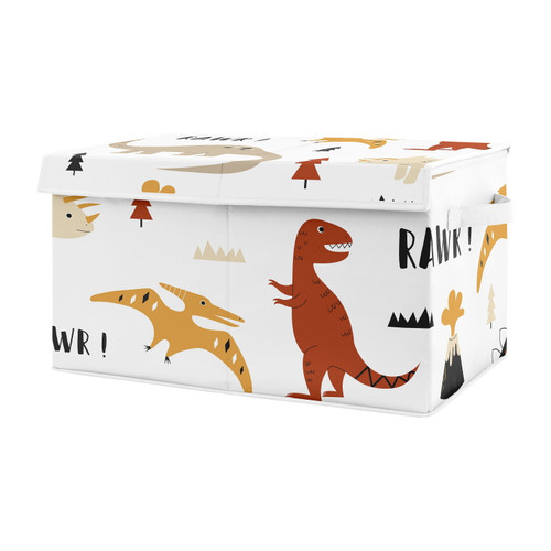 Mod Dinosaur Black And Orange Storage Fabric Toy Box By Sweet Jojo Designs
