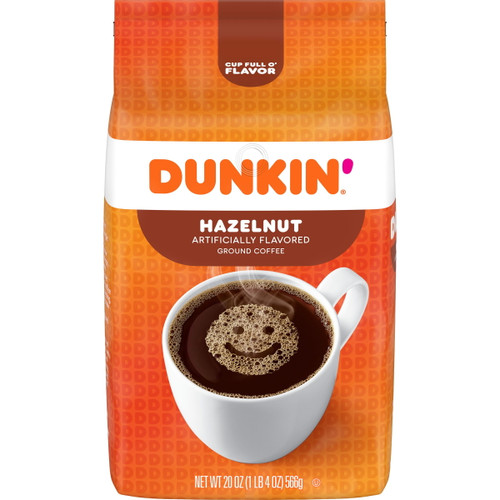 Dunkin' Hazelnut Flavored Ground Coffee, 20-ounce (packaging May Vary)