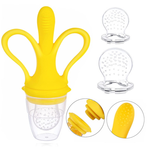 Baby Fruit Feeder, Banana Mesh Pacifier Infant Toddler Fresh Food, Babies More Than 3 Months Feeding Eating Supplies Silicone Teething Toys