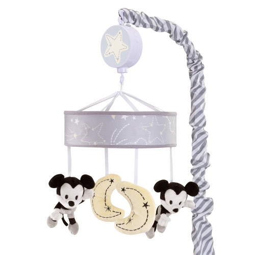 Disney Baby Mickey Mouse Gray/yellow Musical Baby Crib Mobile By Lambs & Ivy
