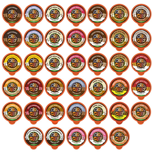 Crazy Cups Decaf Flavored Coffee Pods Variety Sampler Pack, 40 Count For Keurig K-cup Brewers