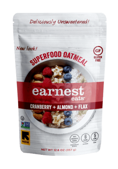 Earnest Eats Superfood Oatmeal, Cranberry Flax, Gluten Free, 12.6 Oz