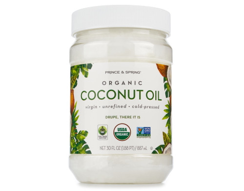 Prince & Spring Organic Coconut Oil 30 Oz. - Virgin Cold-pressed