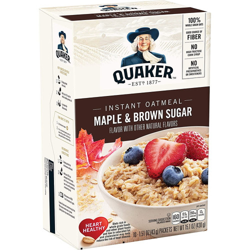 Quaker Instant Oatmeal, Maple Brown Sugar, 10 Count