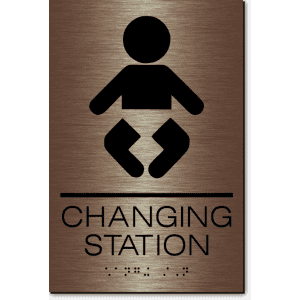 Changing Station Sign-copper / Black (3 Units)