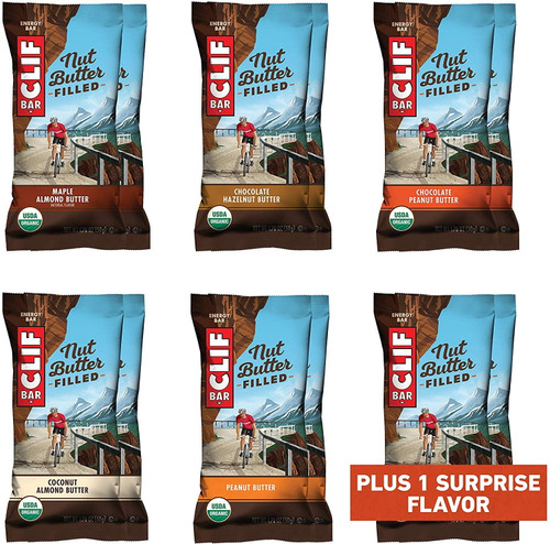 Clif Nut Butter Filled - Organic Snack Bars - Variety Pack (1.76 Ounce Protein Snack Bars, 12 Count) Flavors May Vary