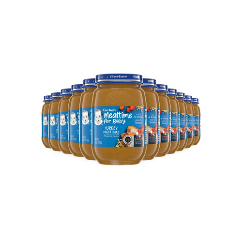 Gerber Stage 3 Baby Food Turkey Pasta Bake, 6 Oz, Jar (pack Of 12)